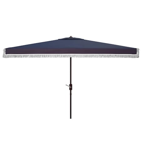 Safavieh 6.5 x 10 in. Milan Rectangle Umbrella Navy & White PAT8308A